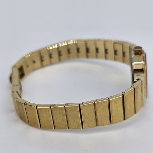 Hamilton Women's Watch 19MM Cream Dial Gold Case Bracelet 5.5" Wrist New Battery - Picture 8 of 11